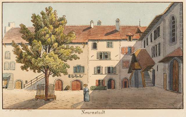 ch nb neuveville la cure et eglise collection gugelmann gs guge weibel d 96 05837c 640